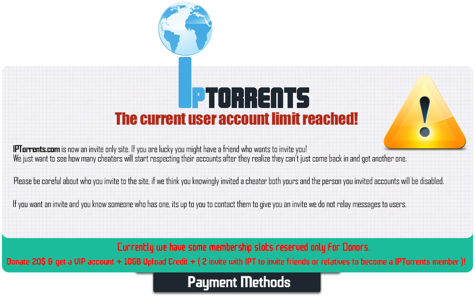 Sign up iPTorrents account